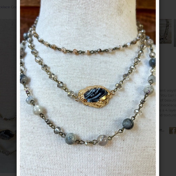 Bohemian “ Florence “ Magnetic Adjustable Beaded Necklace R1A - Picture 3 of 6